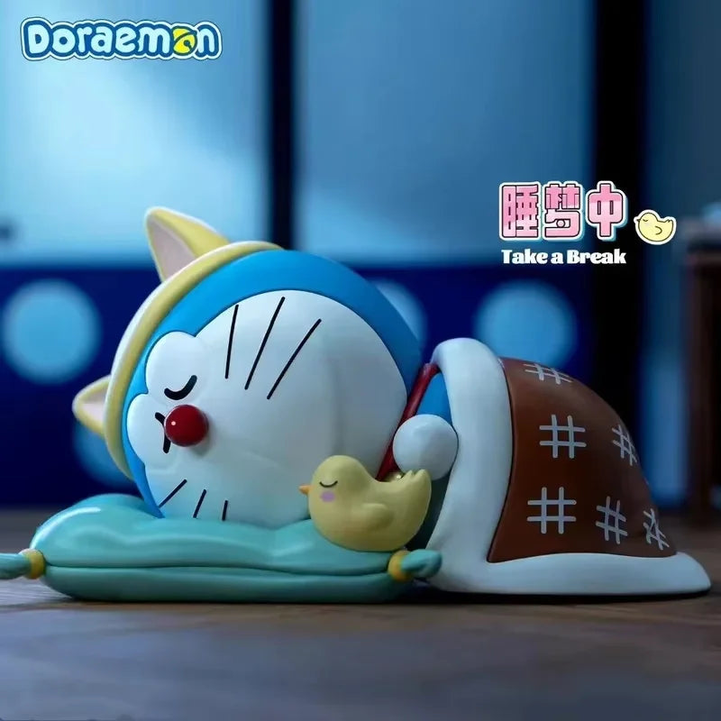 Genuine Doraemon Take a Break Series Blind Box Figures – Kawaii Anime Desktop Decor Toy, Room Ornament & Birthday Gift Collectible