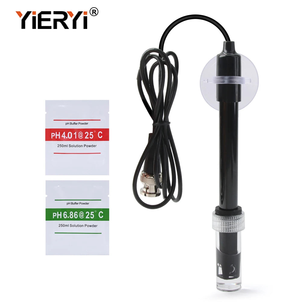 Yieryi PH Replacement Probe for Aquarium, Hydroponics & Lab Testing - BNC Q9 Connector, 1.2/3M Wire