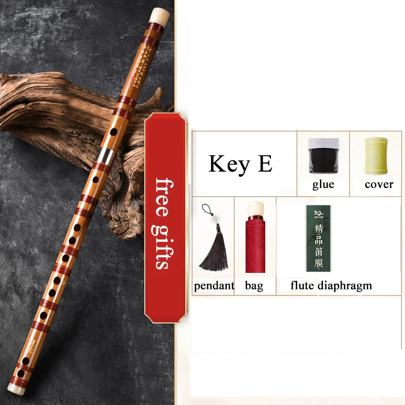 Chinese Bamboo Flute Dizi – Traditional Flute for Beginners, Key C/D/E/F/G Musical Instrument