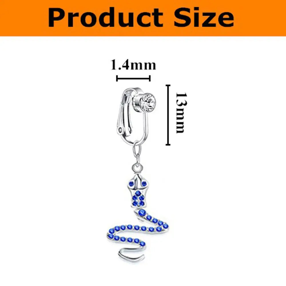 Faux Belly Ring - Non-Piercing Clip-On Navel Button Body Jewelry Belly Piercing Accessory