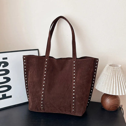 2025 Women’s Faux Suede Handbag – High-Quality, Versatile Large Capacity Shoulder Bag