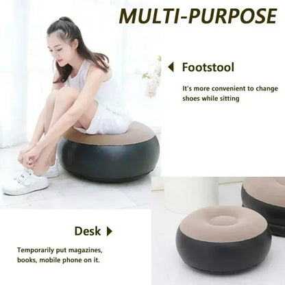 Inflatable Leisure Bean Bag Sofa – Foldable Lazy Recliner for Outdoor, Tatami & Bedroom Use, Fluffy Seat & Footstool
