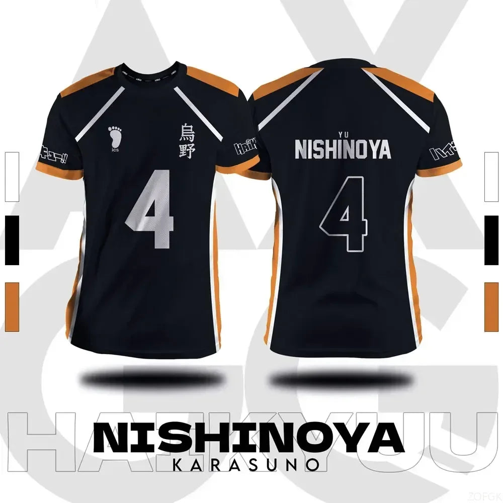 Haikyuu Anime Cosplay Jersey - Fukurodani and Hinata Short-Sleeve T-Shirt for Men and Children