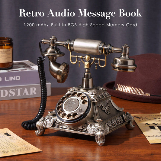 Audio Guest Book – Vintage Telephone Recorder with Voice Message & Voicemail for Weddings & Parties