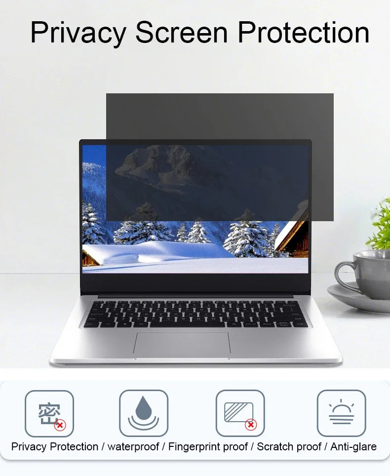 Anti-Spy Privacy Screen Protector – Matte Anti-Glare Film for 14" & 15.6" Laptops (16:9) Notebook PC
