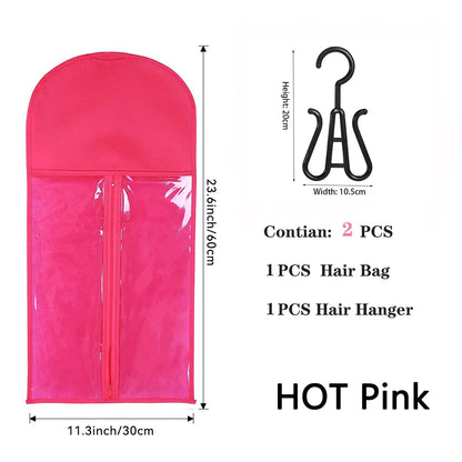 Extra Long Wig Storage Bag | Hair Extension Storage with Hanger for Wigs, Hairpieces & Extensions