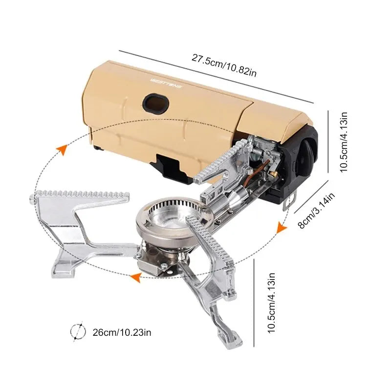 2670W Camping Gas Stove – Portable Folding Cassette Burner for Outdoor Picnics and Travel Cooking
