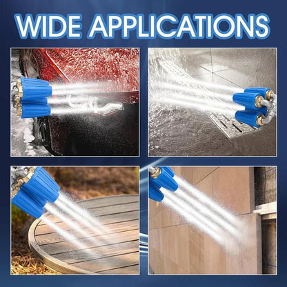 4-in-1 Turbo Pressure Washer Nozzle - 360° Rotating Nozzle with 1/4" Quick Connector, 2.5 Orifice & 4000 PSI