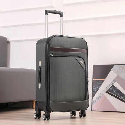 Ex Canvas Travel Suitcase – Trendy Fashionable Rolling Luggage with Combination Lock & 360° All-Direction Wheels for Business Travel