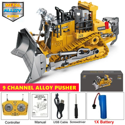 4WD RC Excavator Alloy Dump Truck Bulldozer | Remote Control Construction Vehicle Toy for Kids