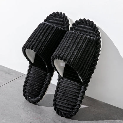 Men’s Open-Toe Flat House Slippers – Lightweight Breathable Indoor Bedroom Quiet Comfort Slides for All-Season Use