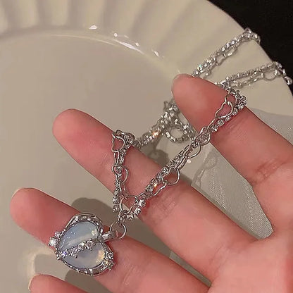 Women’s Crystal Zircon Cross Necklace - Trendy Chain Choker Pendant Jewelry for Party and Gift Style