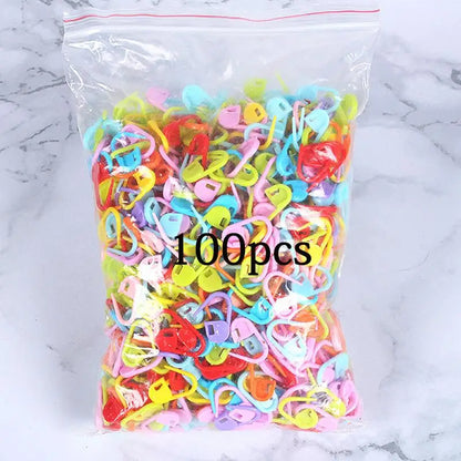 100-1000pcs Mixed Color Plastic Resin Stitch Markers – Small Clip Locking, Crochet, Knitting, and Sewing Tools