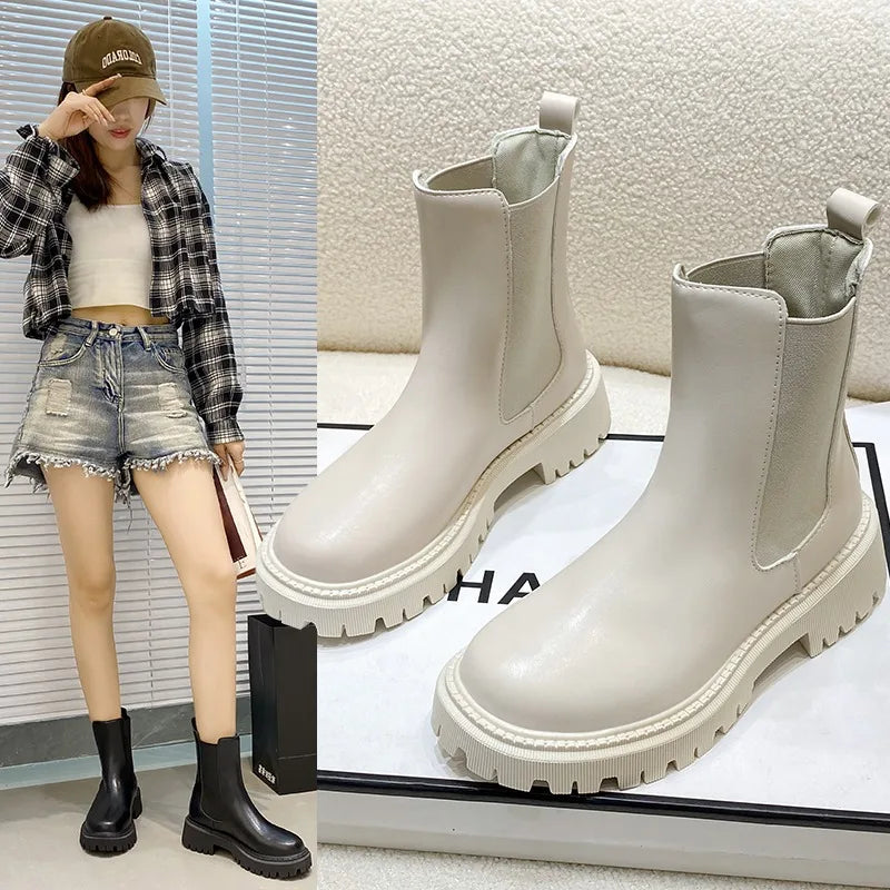 2024 Chelsea Boots – New Thick-Soled Women's Short Boots, Fashionable Autumn & Winter Shoes