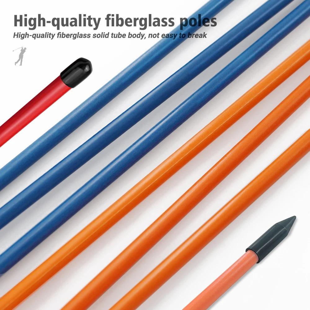 Golf Swing Training Alignment Sticks – 2 Sets 48” Collapsible Practice Rods in 5 Colors