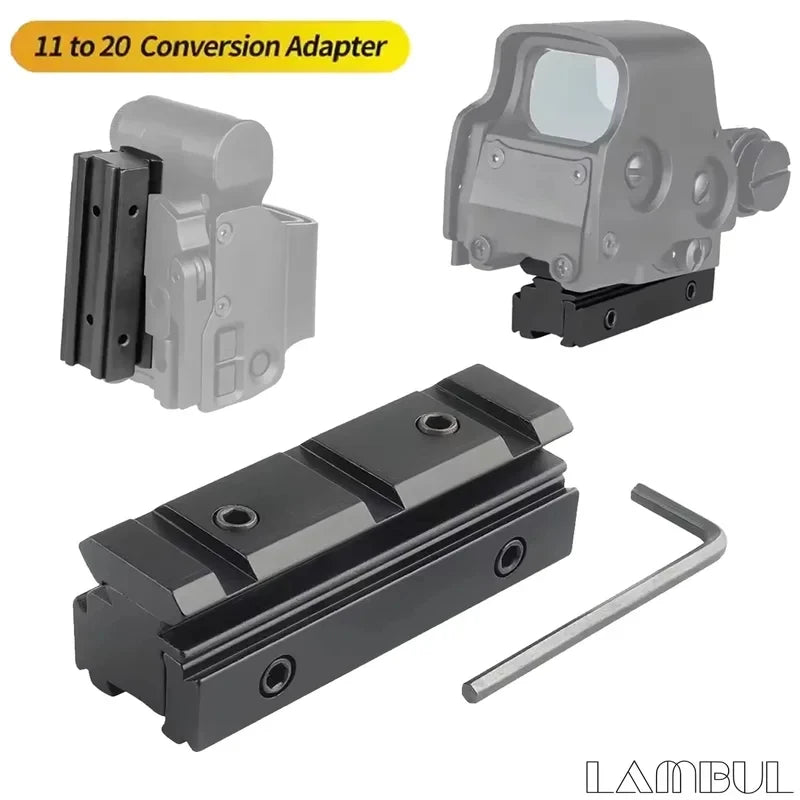 Tactical Scope Riser Mount - 11mm to 20mm Picatinny Rail Adapter for Rifle Optics