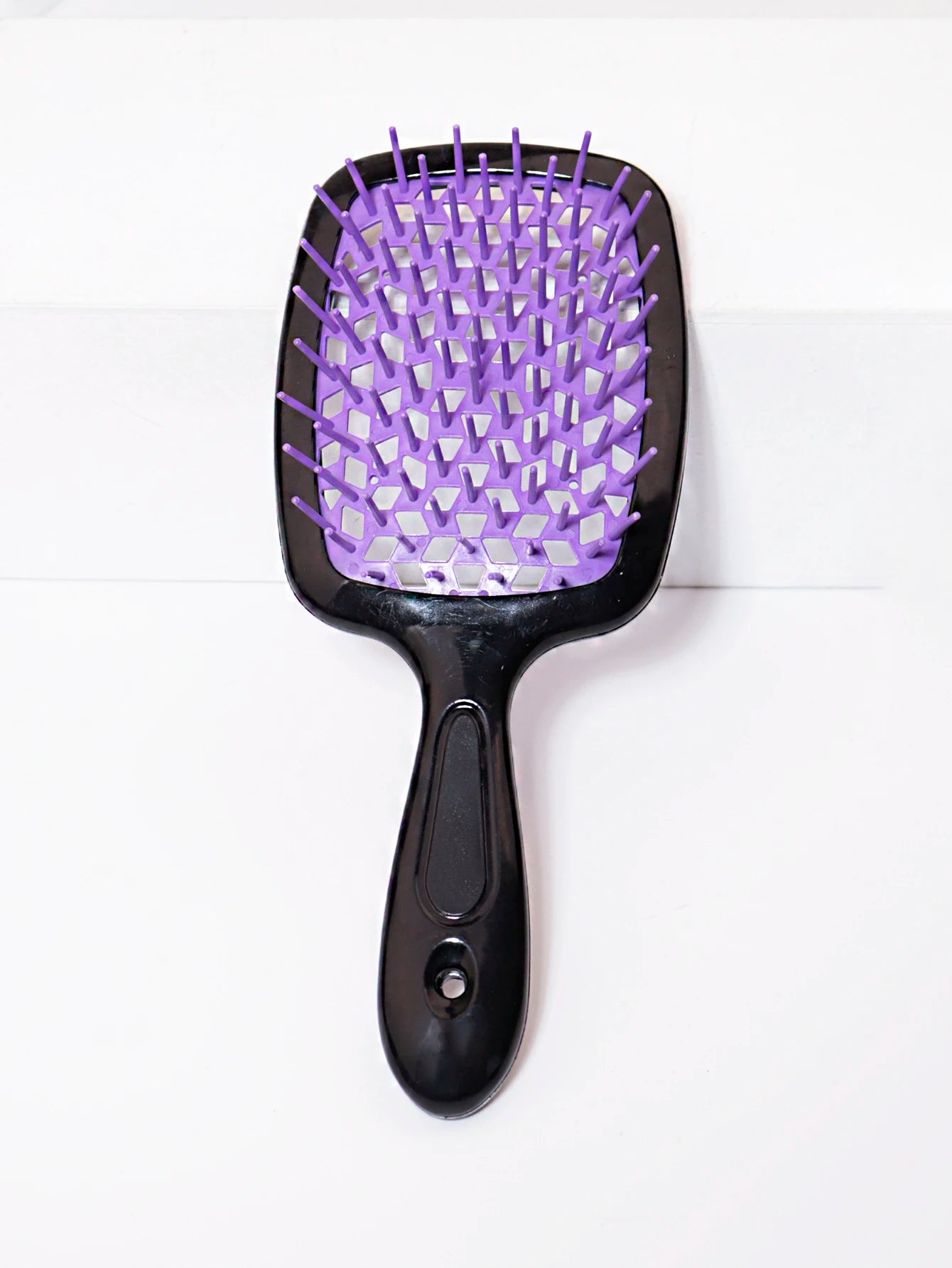 Tangled Hair Combing Massage Brush — Hollow Curly Hair Salon Brush for Real Hair & Wigs