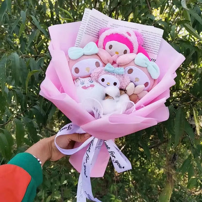 Sanrio Kuromi Plush Flower Bouquet — Soft Plush Doll Gift for Christmas, Valentine's Day, Birthday & Wedding Party