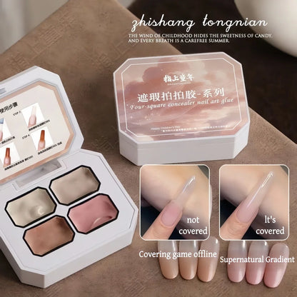 4-Color Nude Gradient Nail Art Gel - Semi-Permanent Soak-Off UV Gel Polish