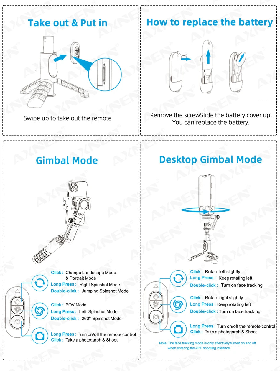 360° Rotation Gimbal Stabilizer & Selfie Stick – Tripod for iPhone & Smartphone Live Photography