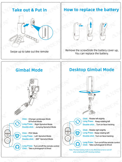 360° Rotation Gimbal Stabilizer & Selfie Stick – Tripod for iPhone & Smartphone Live Photography