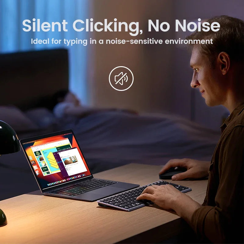 Wireless Bluetooth 5.0 & 2.4G Keyboard – 102-Key English Rechargeable USB-C Keyboard for MacBook, iPad, Tablet & PC Accessories