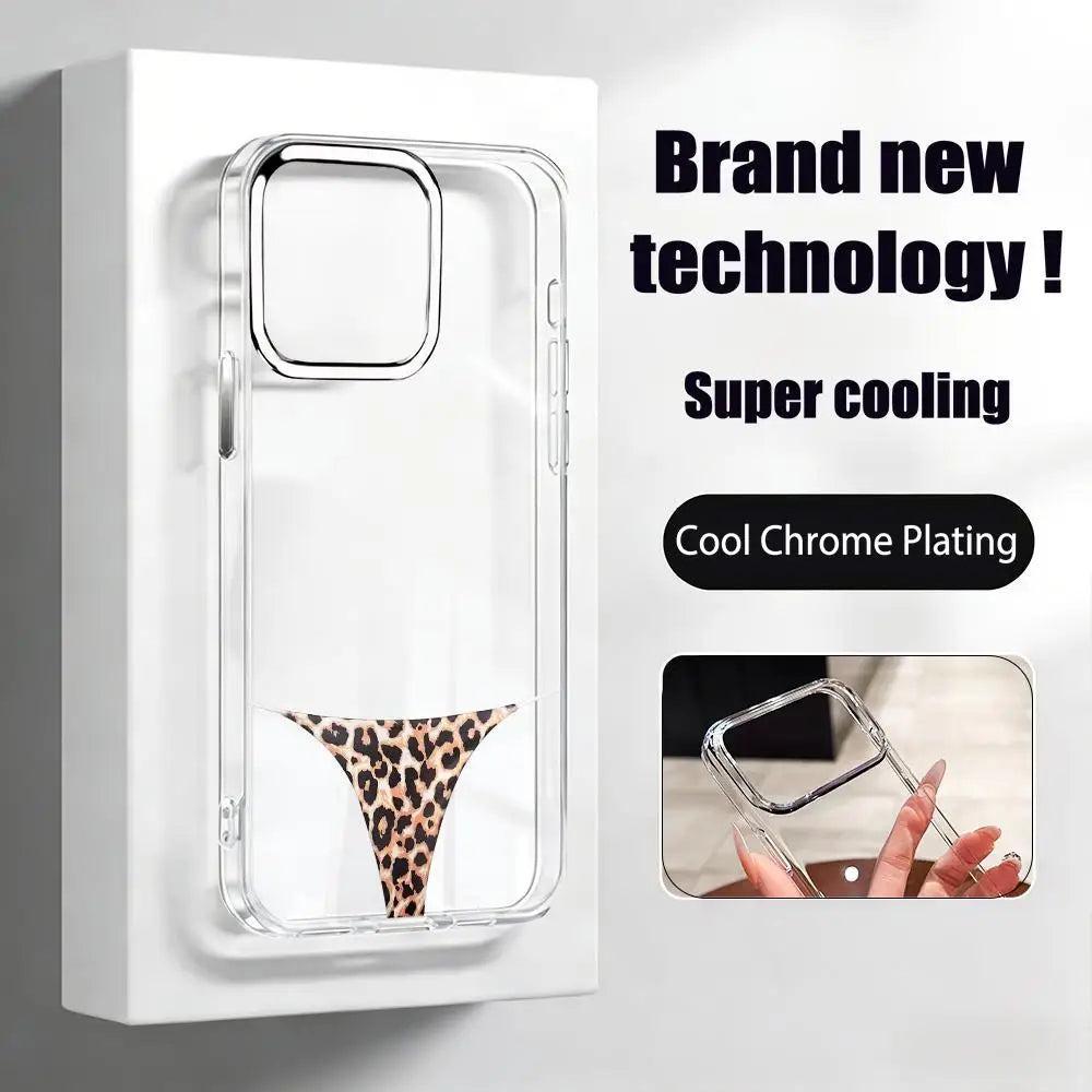Funny Pattern iPhone Case - Transparent Protective Cover with Chrome Button & Camera Ring