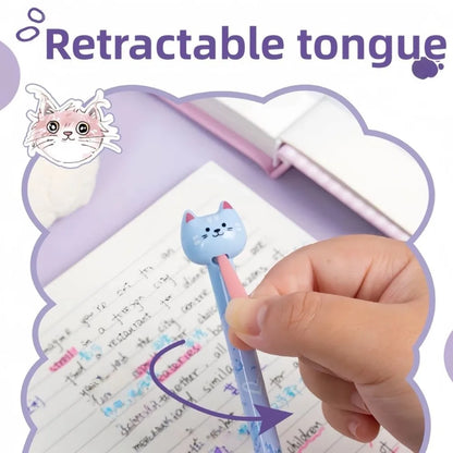 Cute Cat and Dog Gel Pens - 0.5mm Quick-Drying Retractable Pens for School, Office, and Gifts