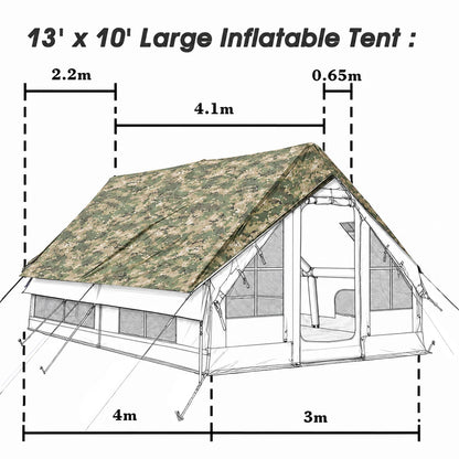 10 x 13 ft Waterproof Rainfly - Ultralight Camping Tent Shelter Awning & Sunshade for 6–8 People