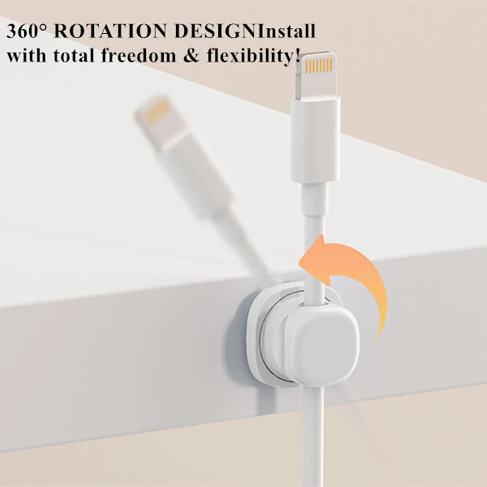 3/6-Piece Household Cable Clamp Kit – Rotatable Anti-Slip Holders for Home, Car & Desk Organization