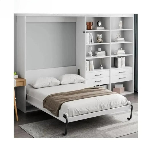 Full Size Wall Bed Hardware Kit - Heavy Duty Vertical Mechanical Lift Frame with Pneumatic Lever System for Guest Rooms