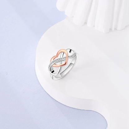 925 Sterling Silver Ring – Infinite Love Star & Moon Design for Women, Wedding Jewelry Gift