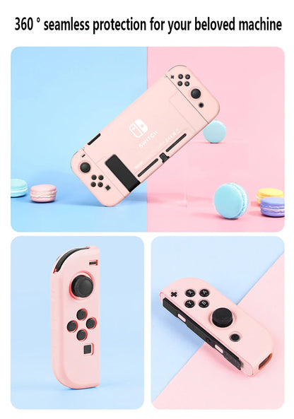 Protective Case & Film for Nintendo Switch – Rocker Cap Handle, Hard Base Cover with Skin-Friendly Gradient Design