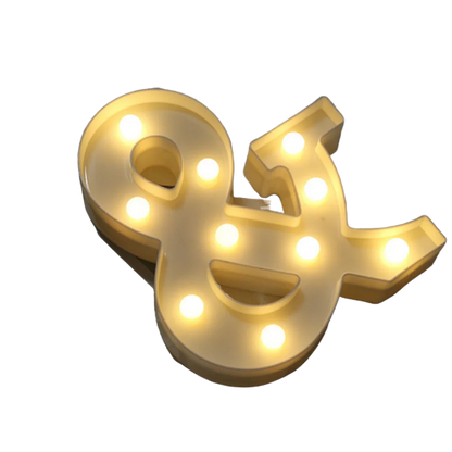 LED Number & Letter Night Light - Luminous A-Z Alphabet & 0-9 Lamp for Party and Wedding Decor