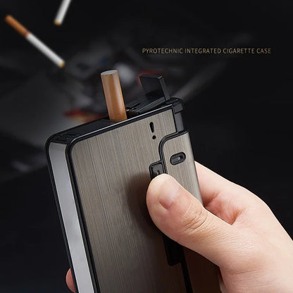 Portable Automatic Cigarette Case - Metal Holder Box for 10 King-Size Cigarettes, Gift for Men & Dad