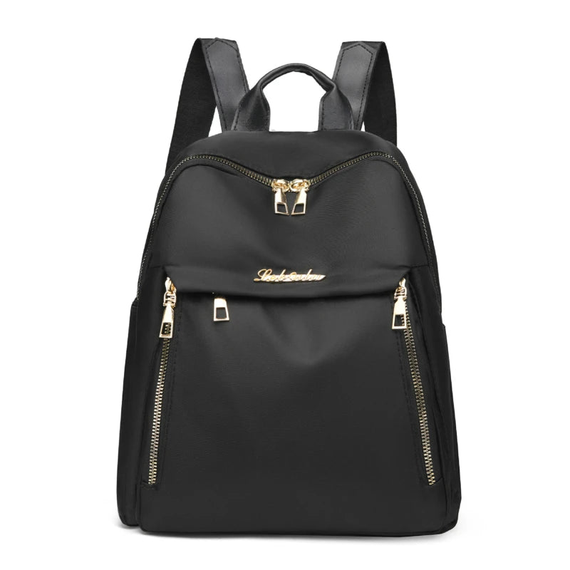 Simple PU Black Large Capacity Backpack - Unisex Travel Bag, Schoolbag for Women, Harajuku High Street Style