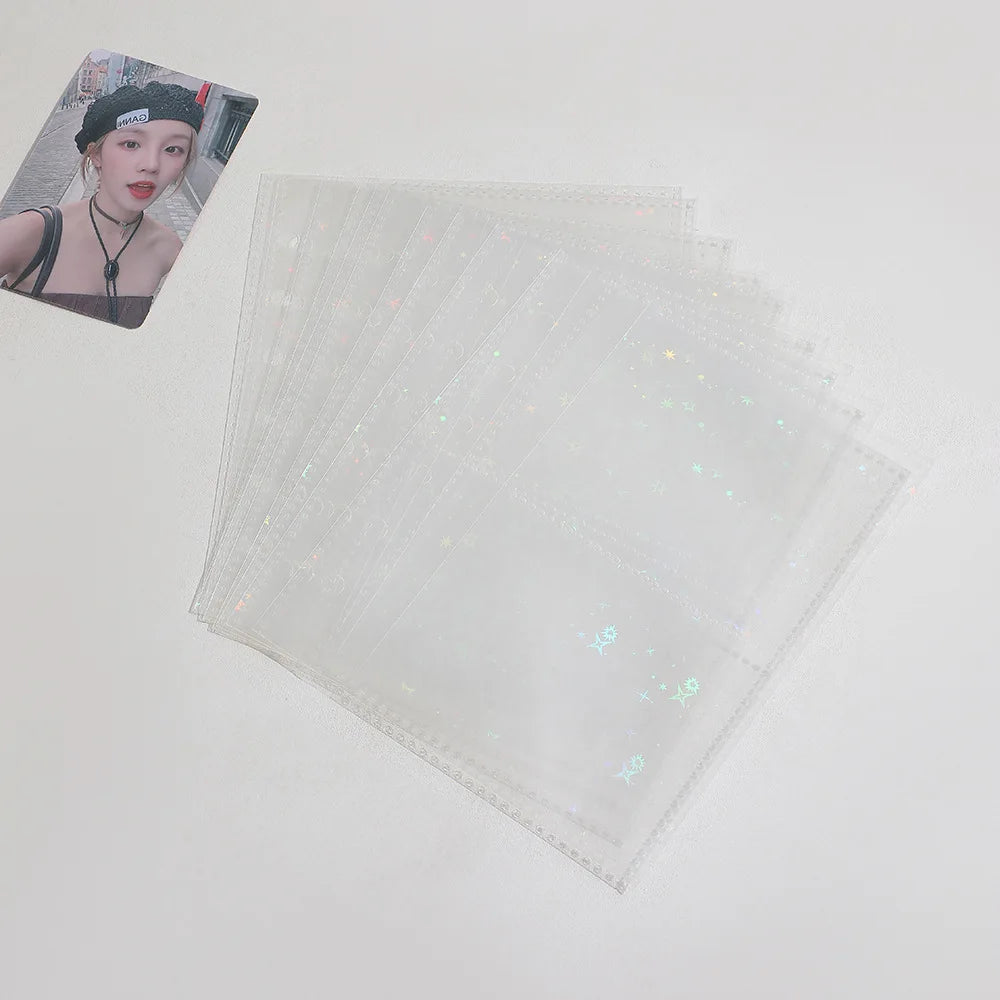 A5/A6/A7 Transparent File Holder Set – 10pcs 6-Hole Loose Leaf PVC Binder for DIY Document Storage