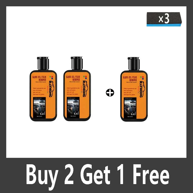 Motorcycle & Car Glass Oil Film Remover – Windshield Polishing Compound for Crystal Clear Window Cleaning & Auto Detailing