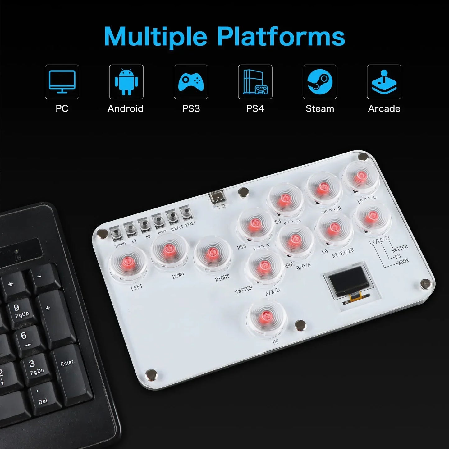 RGB Arcade Hitbox Fightstick Controller – For PS4/PS5, Xbox, Switch, Steam, Arcade Fighting Games