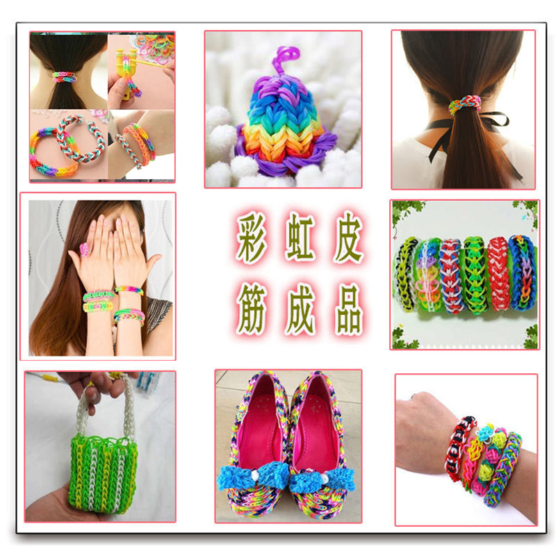 Rainbow Rubber Band Bracelet Kit – DIY Woven Lace Craft Toy for Girls, Hair Accessories & Handmade Gift