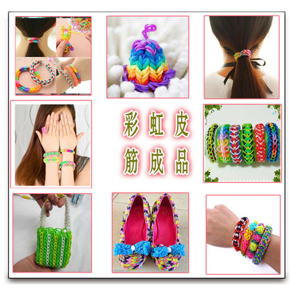 Rainbow Rubber Band Bracelet Kit – DIY Woven Lace Craft Toy for Girls, Hair Accessories & Handmade Gift