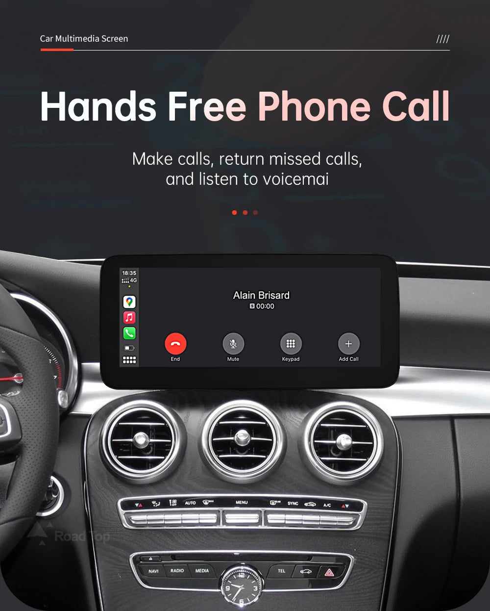 1920x720 Multimedia Touch Screen - Wireless CarPlay & Android Auto for Mercedes-Benz C Class W205, GLC, V Class W447 (2015-2018) NTG5.0