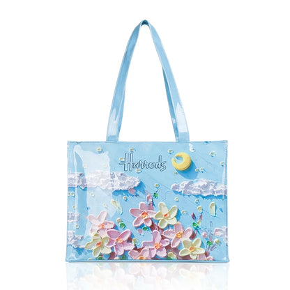 Simple Stylish PVC Reusable Shopping Bag – Luxury Eco-Friendly Waterproof Tote for Summer Beach