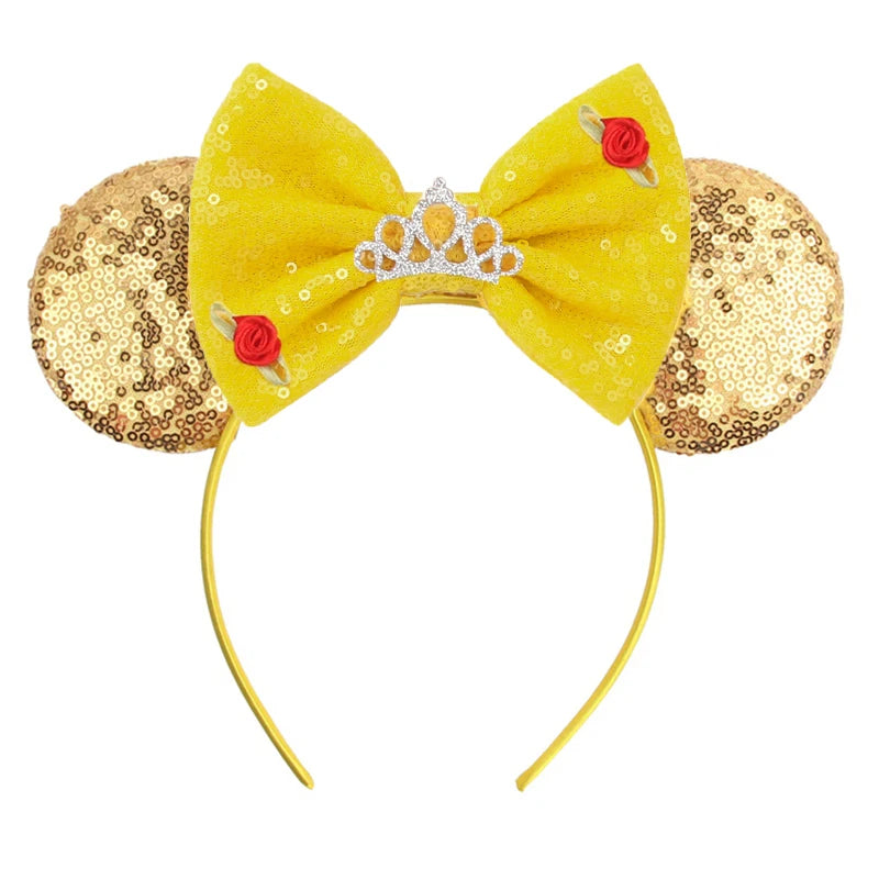 Disney Cartoon Mouse Ears Headband - Sequin Bow Hair Accessory for Girls, Birthday Parties & Cosplay