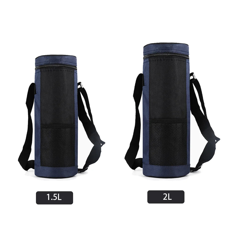 1L/2L Insulated Water Bottle Cooler Bag - Oxford Cloth Refrigerated Storage Pouch for Travel, Hiking & Climbing