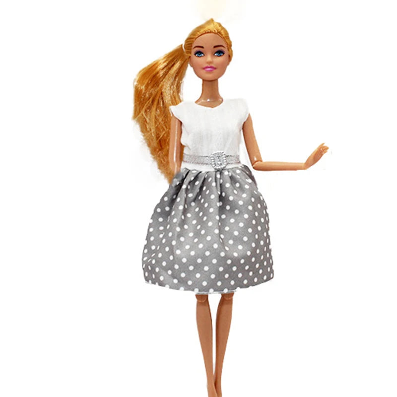 30cm Girl Doll with Joints — 11.5-inch Fashion Rainbow Skirt Full Dress-Up Toy for Girls