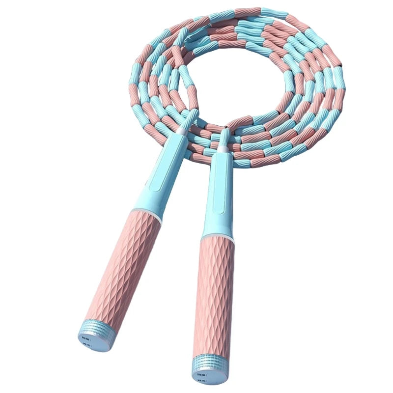 Beaded Adjustable Jump Rope – Segmented Fitness Skipping Rope for Men, Women & Kids