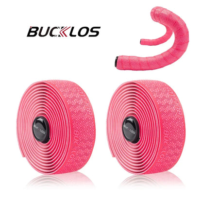 BUCKLOS Road Bike Handlebar Tape – PU Shock-Absorbing Anti-Slip Wrap with Bar End Plugs for Cycling