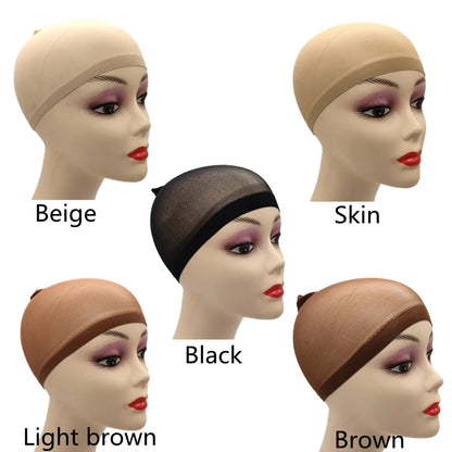 Ventilated Nylon Mesh Wig Cap – Stretchy, Breathable, Extra Thin Stocking Hairnets for Wigs, Available in 1/6/12 Bags