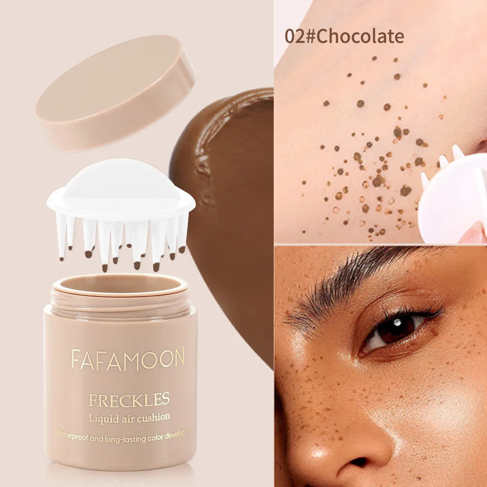 Air Cushion Freckle Stamp Kit - Lifelike Natural Simulation Fake Freckles for Face & Body, Waterproof Makeup Dot Spot Comb